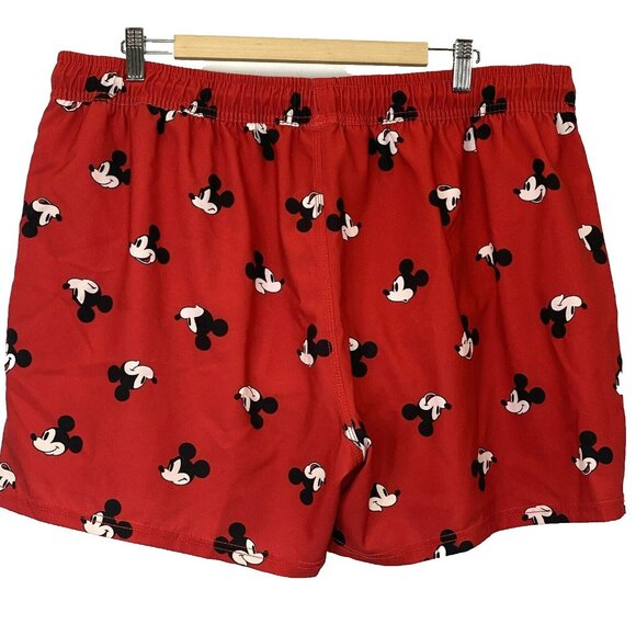 Oh My Disney Swim Trunks Shorts Mens Size 2XL XXL Mickey Mouse Red 5" Inseam - Picture 2 of 3